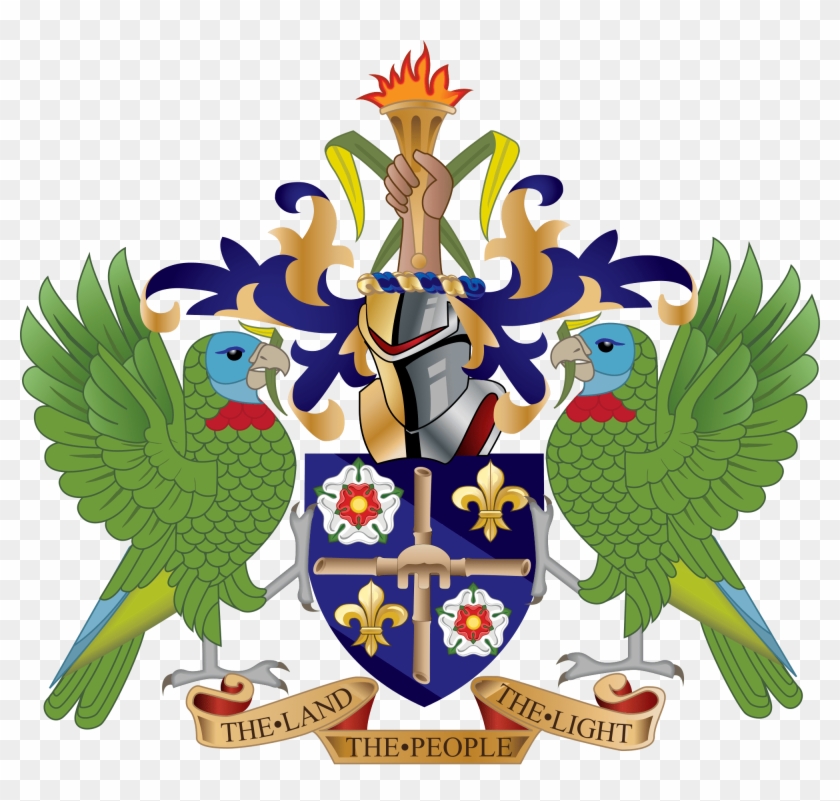 Coat Of Arms Of Saint Lucia - St Lucia Coat Of Arms #860546