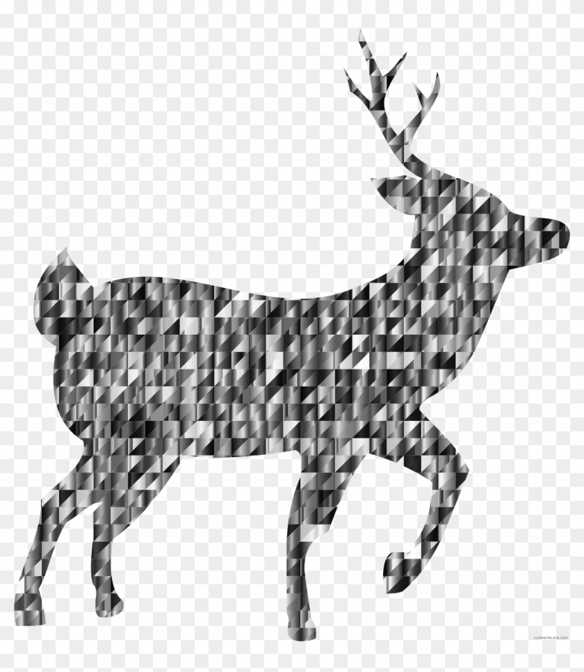 Deer Animal Free Black White Clipart Images Clipartblack - Kerst Plaatjes Zwart Wit #860575