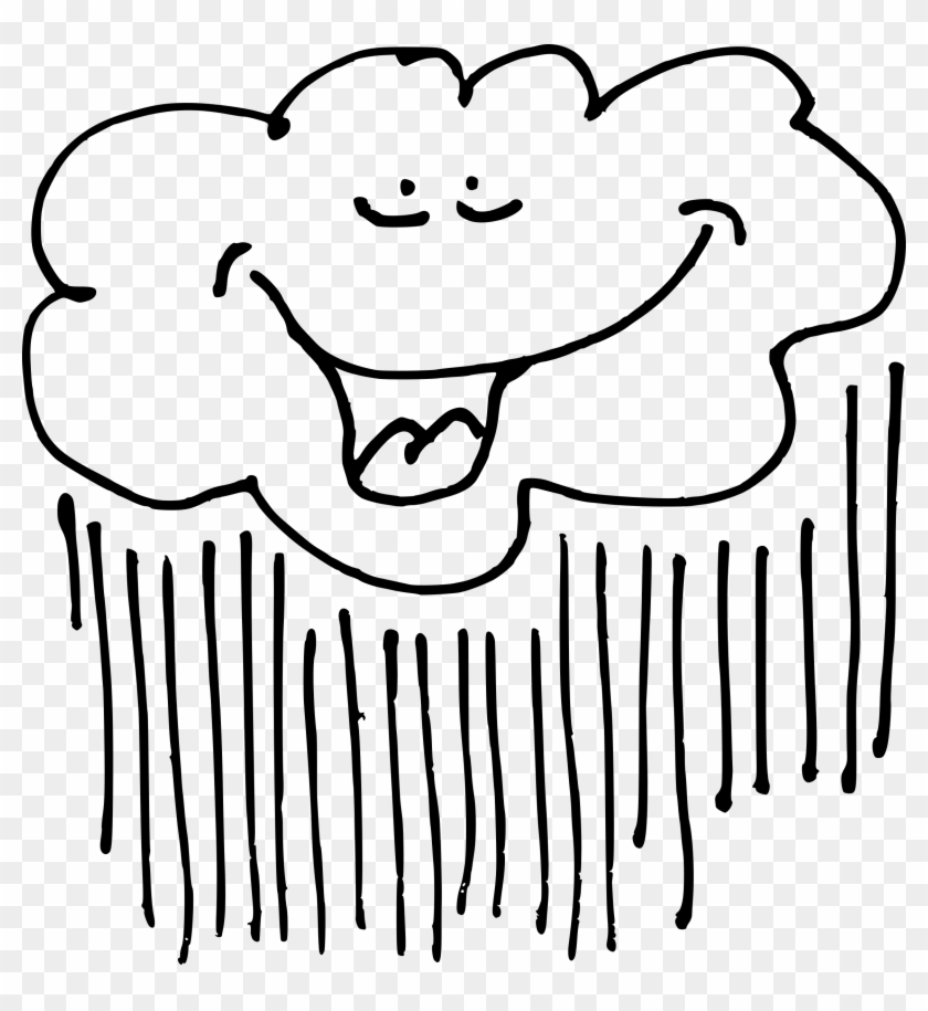 Clipart - Rain Cartoon Black And White Png #860595