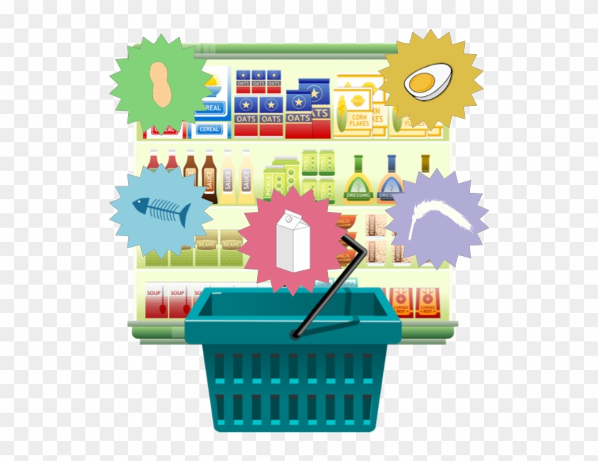 Choose Your Allergens - Supermarket Goods Shelf Tote Bag, Adult Unisex, Natural #860782