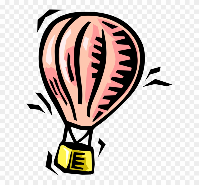 Vector Illustration Of Hot Air Balloon With Gondola - Vector Illustration Of Hot Air Balloon With Gondola #860826