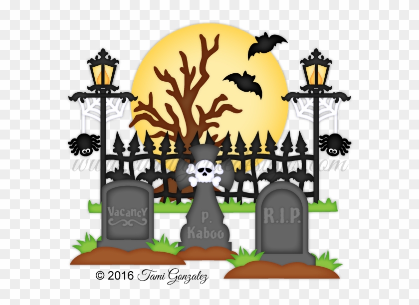 Spooky Graveyard - Clip Art #860990