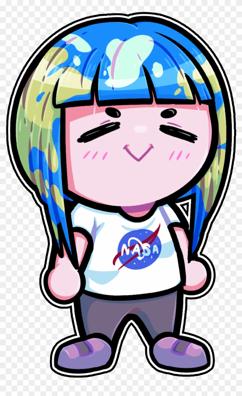 Nasa Clip Art Hair Facial Expression Pink Nose Smile - Earth Chan Chibi Png #861019