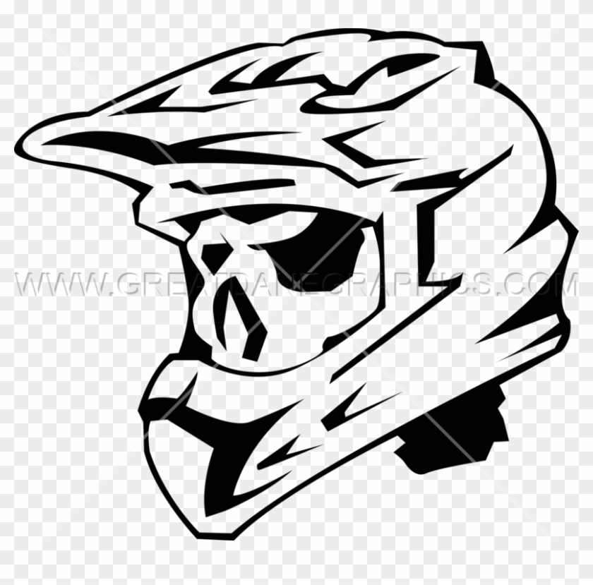 Skeleton Motocross Helmet - Helm Motocross Vector #861062