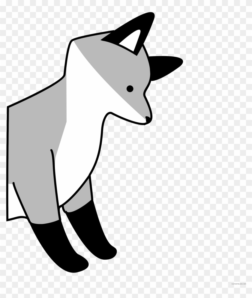 Fox Animal Free Black White Clipart Images Clipartblack - Baby Shower #861180