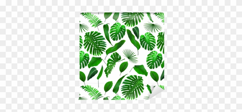 Seamless Tropical Jungle Leaves Pattern Wallpaper • - Jungle Bladeren #861204