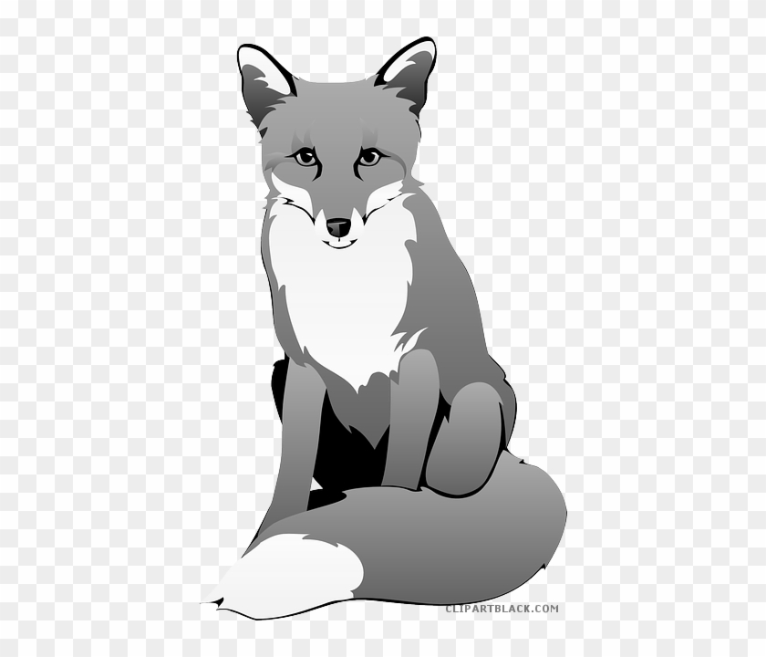 Cute Fox Animal Free Black White Clipart Images Clipartblack - Fuchs Weihnachten #861206