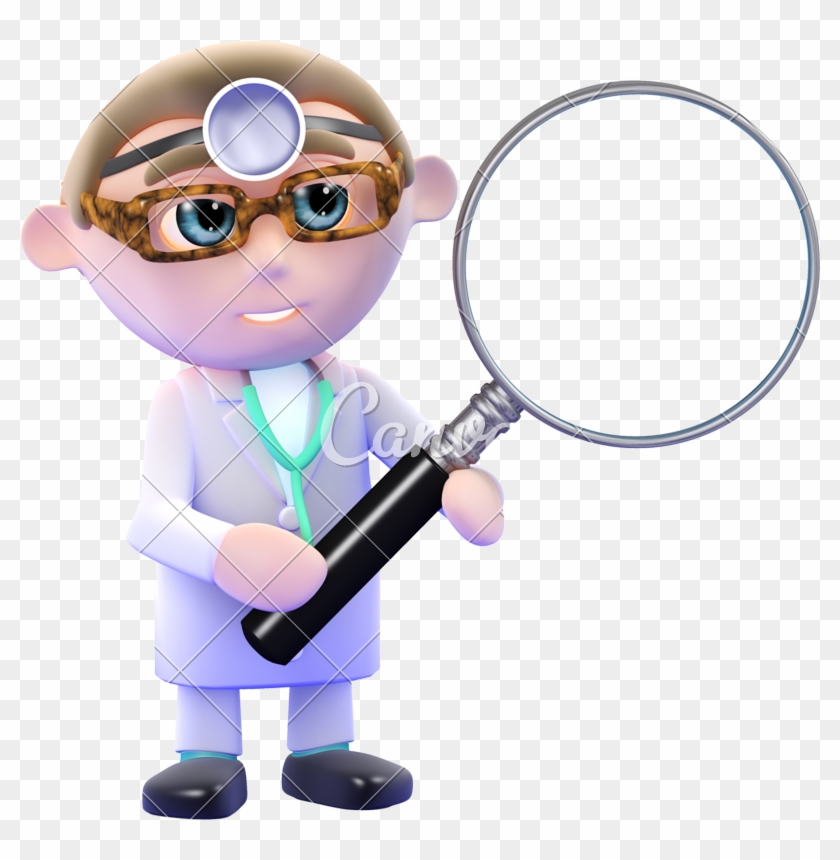 3d Doctor With Magnifying Glass - Doctor With Magnifying Glass Clipart #861255