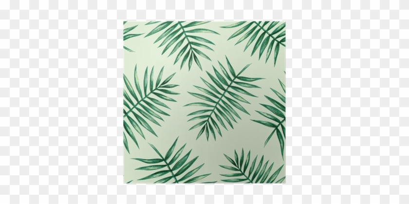 Watercolor Tropical Palm Leaves Seamless Pattern - Bungalow Rose Pinyon 4 Door Sideboard #861264