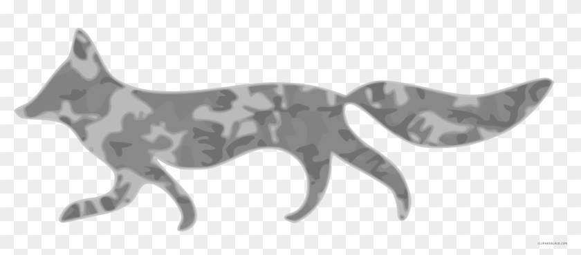 Fox Animal Free Black White Clipart Images Clipartblack - Camouflage #861276