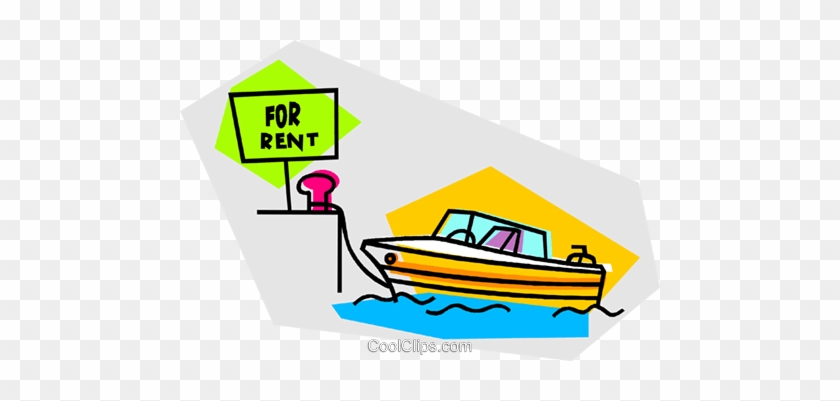 Speed Boat For Rent Royalty Free Vector Clip Art Illustration - Royalty-free #861341
