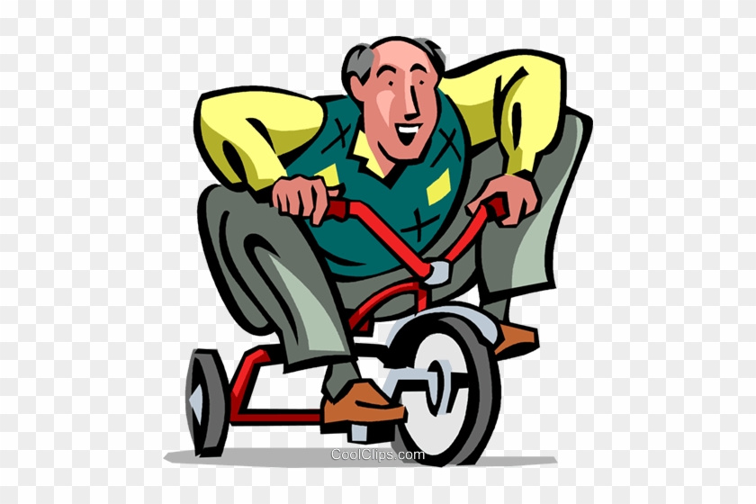 Senior Citizens Royalty Free Vector Clip Art Illustration - Tricycle Cartoon Clip Art #861375