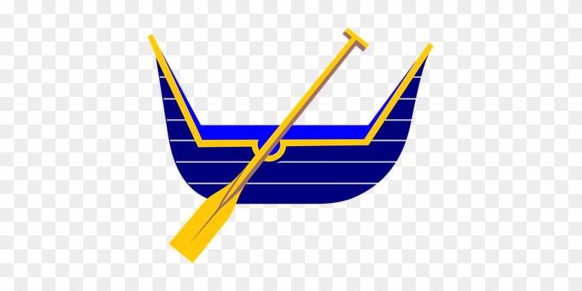 Blue, Gold, Boat, Row, Float, Oar - Oar Clip Art #861380