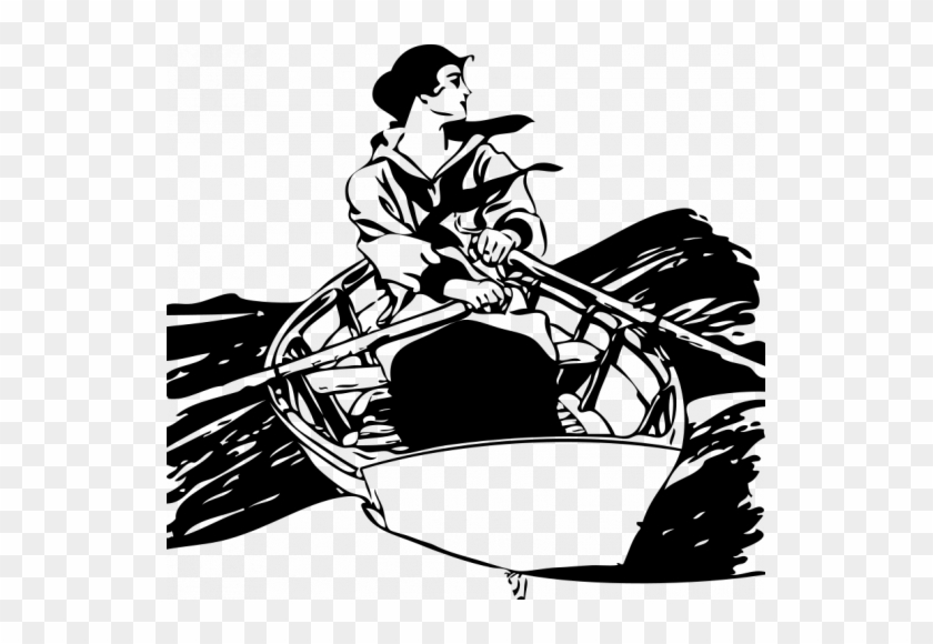 Girl In Rowboat Vector Image - Girl In A Rowboat #861390