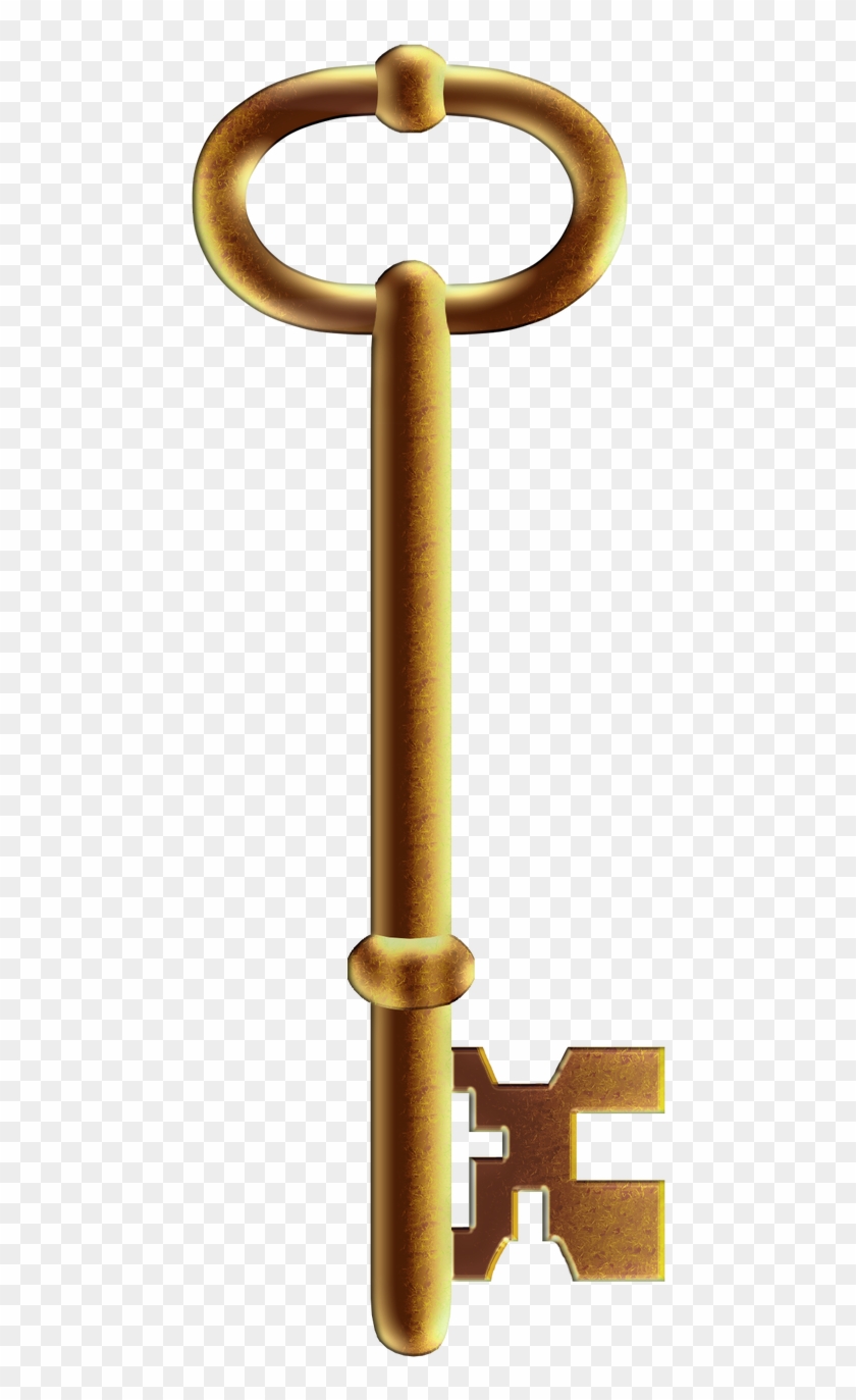Skeleton Key Escape Room Clip Art - Brass #861545