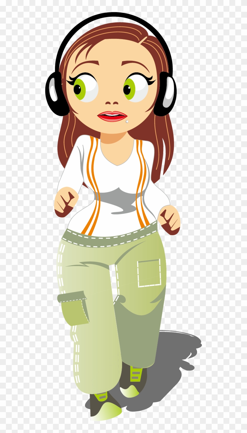 Cartoon Girl Vector Material Jogging - Jogging Cartoon Png #861601