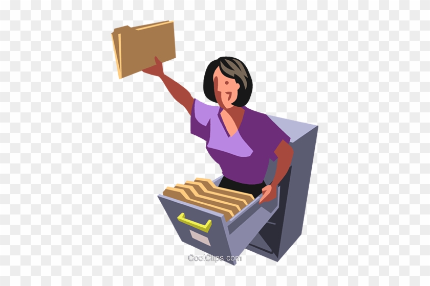 Businesswoman In A Filing Cabinet Royalty Free Vector - Illustration #861738