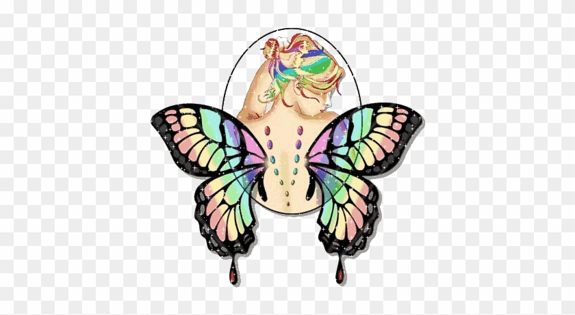 Girl With Butterfly Wings - Imagenes De Buen Inicio De Semana Con Gifs #861759