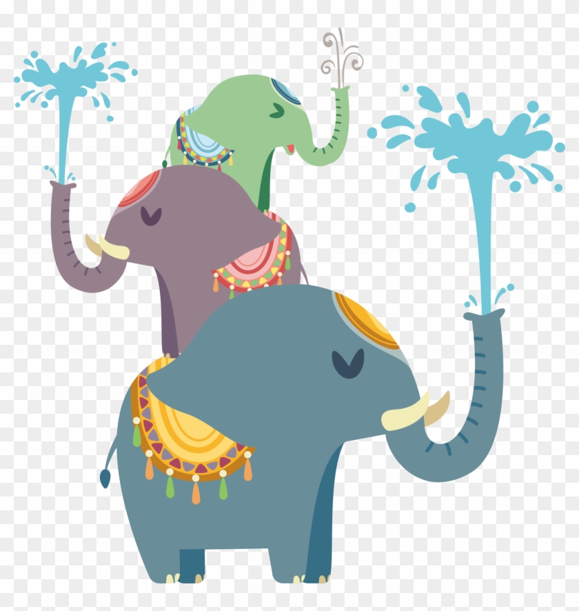 Elephant Splash Clip Art - Vector Graphics #861922