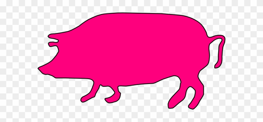 Pink Pig - Pig Silhouette Clip Art #155740