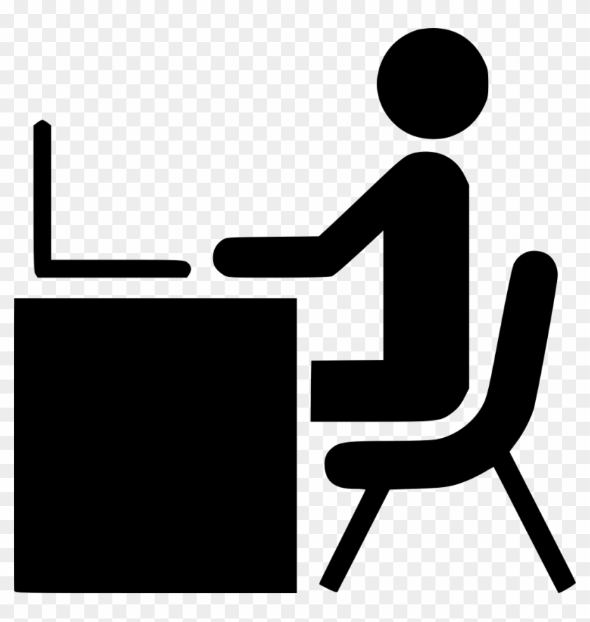 Man Desk Working Laptop Computer Office Work Person - Person At Desk Icon #155920