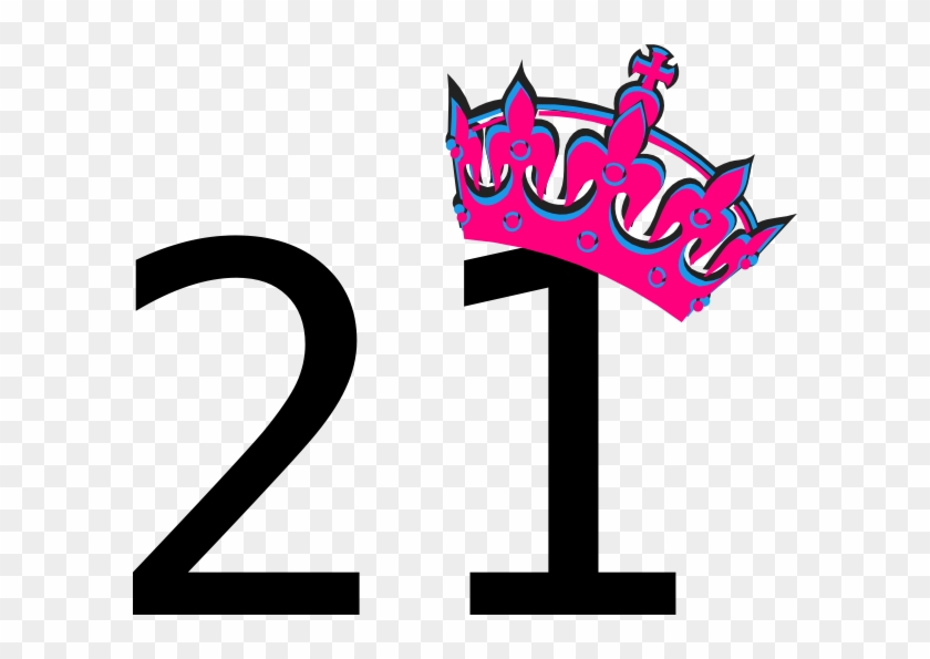 Pink Tilted Tiara And Number 21 Clip Art At Clker - 21 Clipart #156459