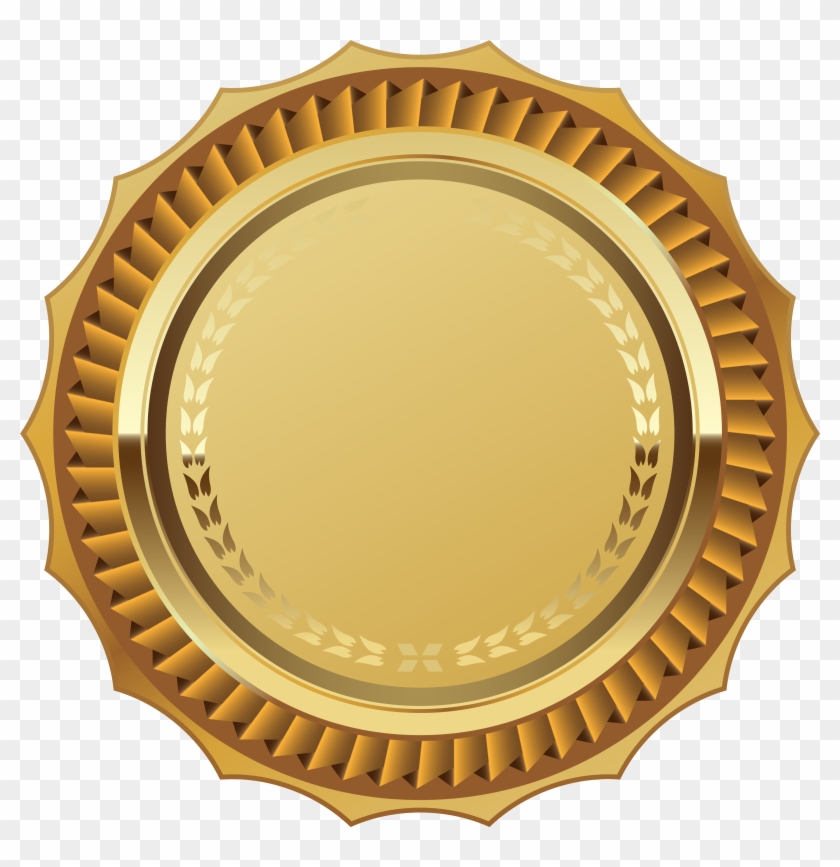 Gold Seal With Ribbon Png Clipart Image - Gold Seal Png #156896