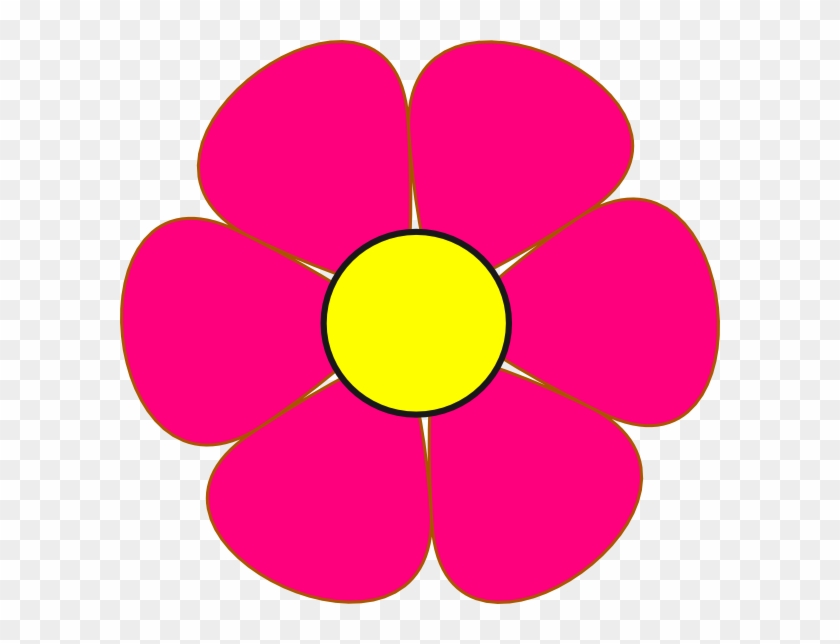 Pink And Yellow Flower Clip Art At Clker - Cute Flower Clipart Png #157899