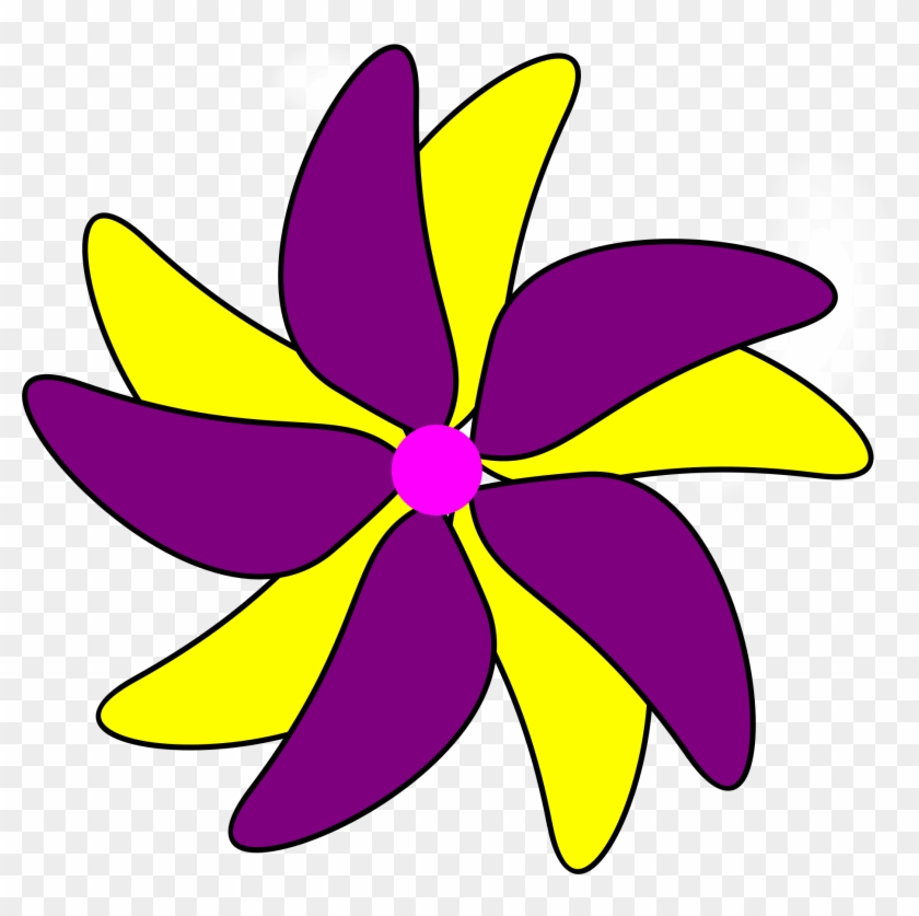 Big Image - Yellow And Purple Flower Clipart #157903