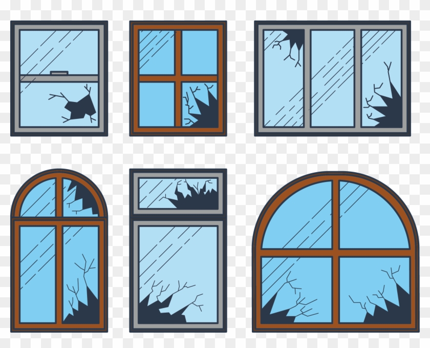 Shatter Broken Windows Theory Clip Art - Broken Window Clipart #158217