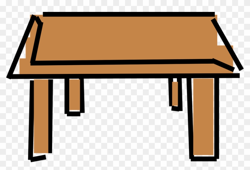 Desk Clipart Wood Furniture - Cartoon Desk #158490