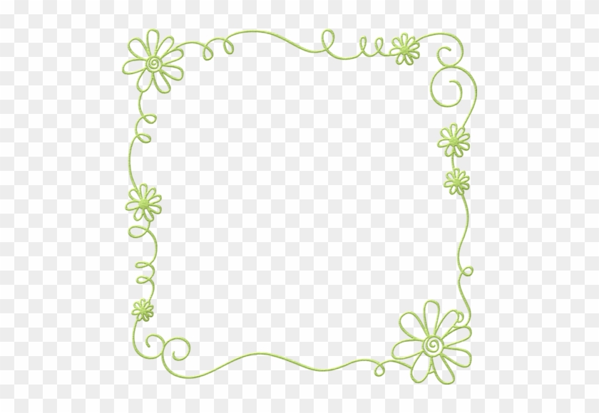 Denim & Daisies Collection - Green Flowers Border Clipart #158859