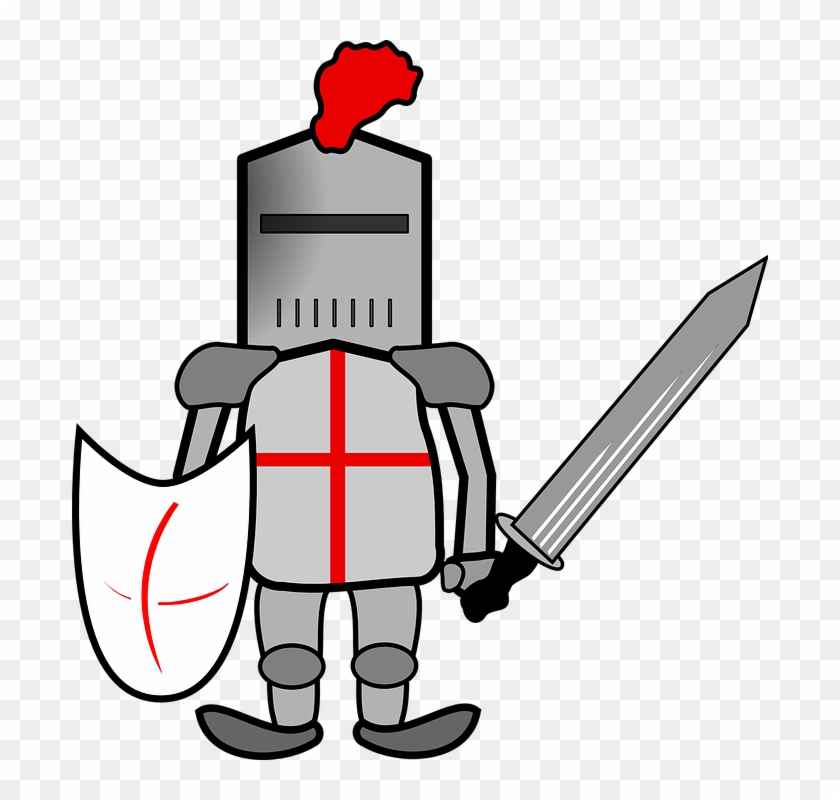 Crusader Armour Knight Warrior Sword Shield Metal - Crusades Clipart #159006