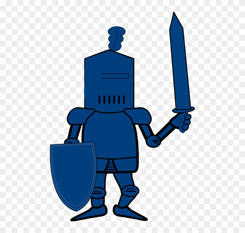 Knight Shield Sword Medieval Weapon Protection - Blue Knight Clipart #159145