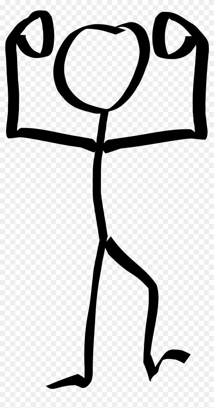 Stick Figure Clip Art - Muscle Man Cartoon Stickman #159177