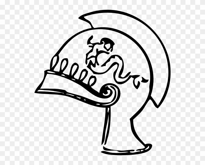 Greek - Shield - Clipart - Ancient Greek Helmet Outline #159464