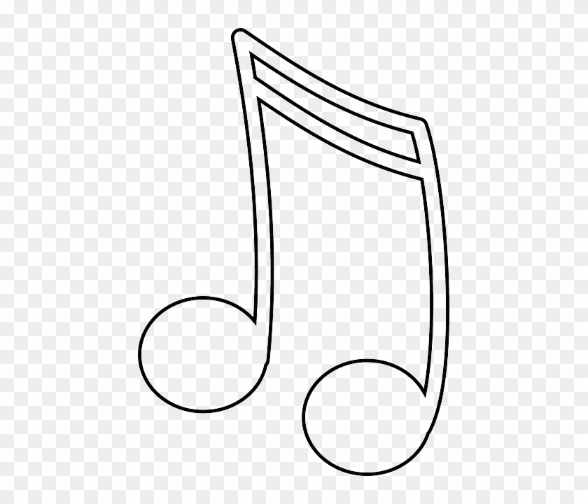 Music, Two, Note, Outline, Recreation, Double, Musical - Music Notes Clip Art #159561