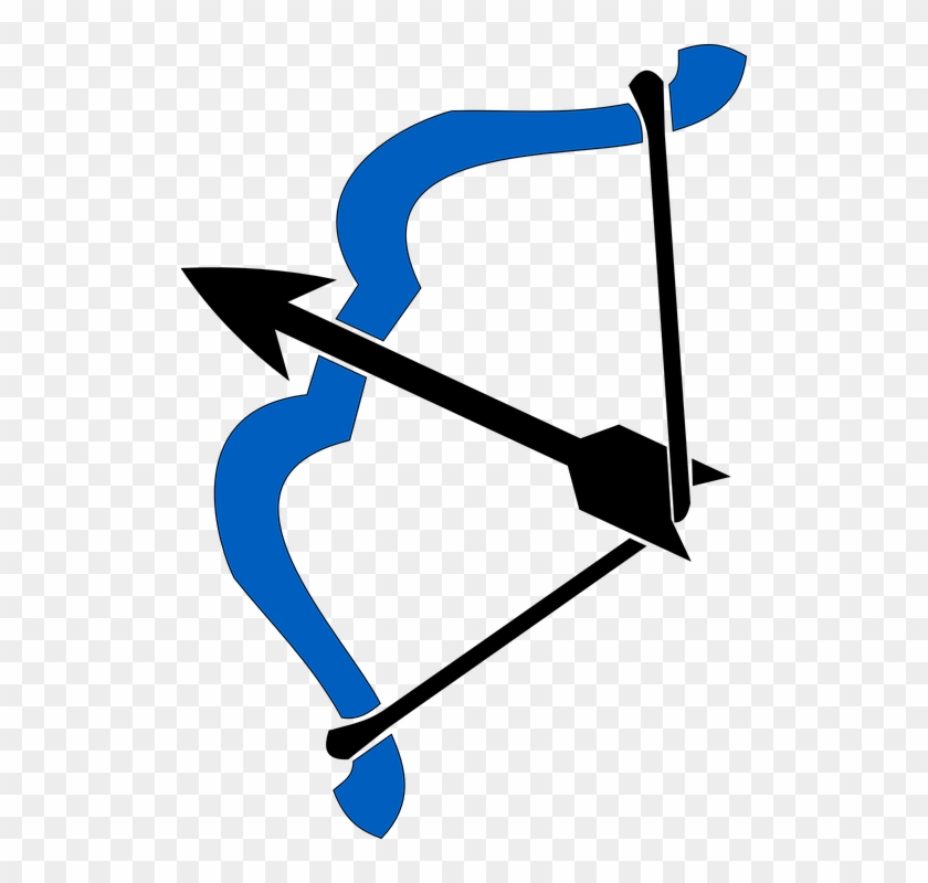 Bow, Arrow, Shaft, Bolt, Weapon, Sport - Blue Bow And Arrow Clip Art #159595