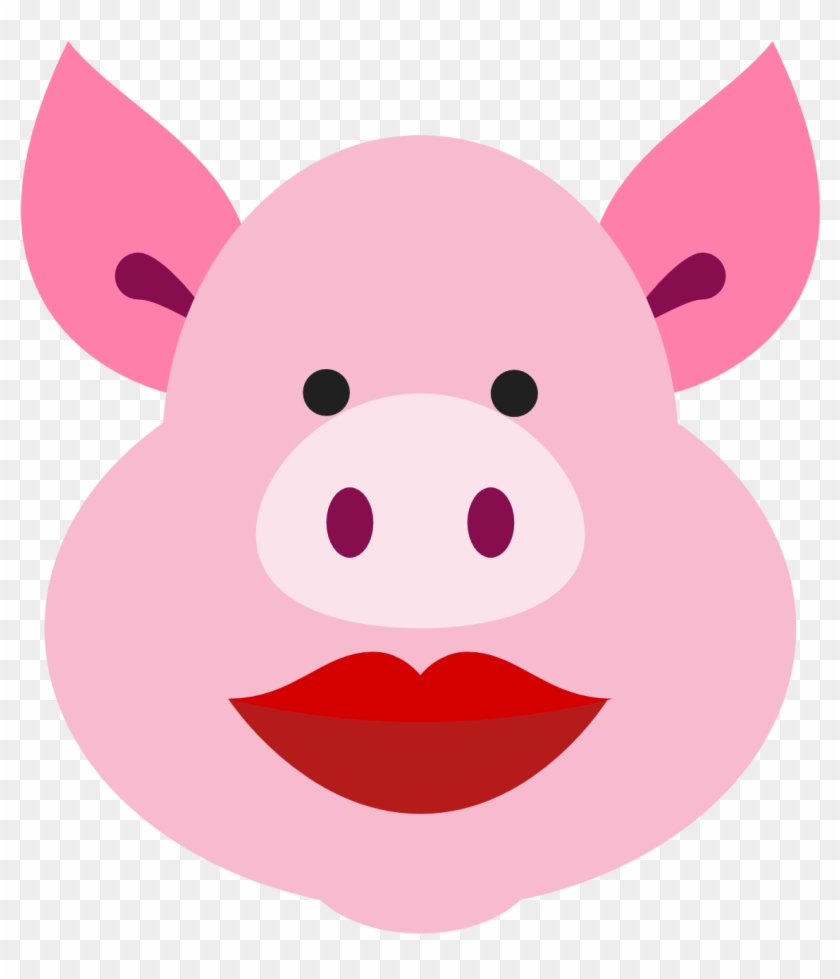Pig With Lipstick Icon Free - Illustration #159805