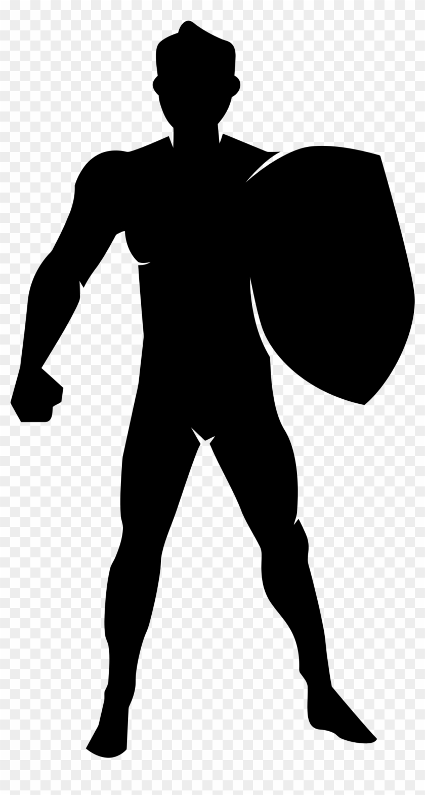 With Shield Silhouette - Fight Silhouette Png #160030