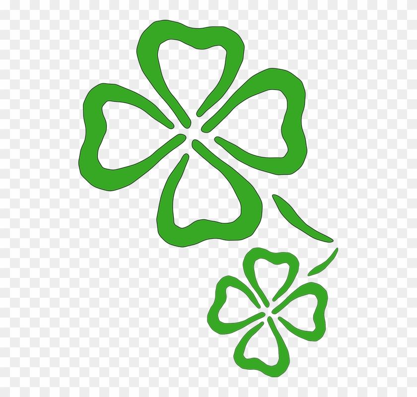Four-leaf Clover Green Luck Shamrock Irish - Two Four Leaf Clovers #160220