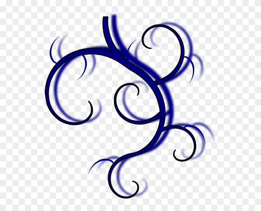 Navy Swirl Clip Art At Clker - Adorno Azul #160276