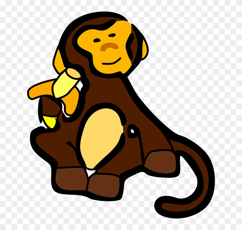 Lark Clip Art - Cartoon Monkey Eating Banana #160366