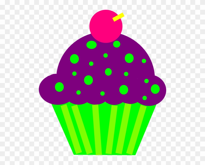 Cupcake Purple And Lime Clip Art - Purple And Green Cupcake #160420