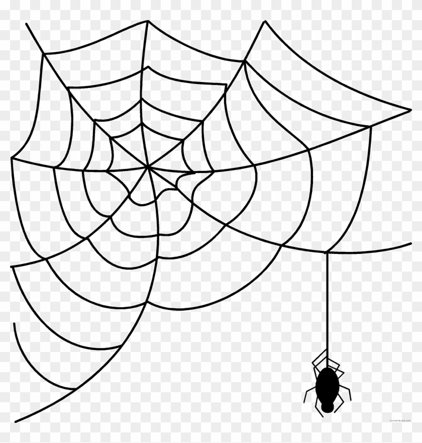 Hanging Spider Animal Free Black White Clipart Images - Spider Web Clipart Transparent #160722