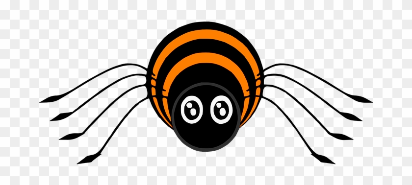 Spider, Stripes, Cartoon, Black, Orange - Animales Araña Animados #160750