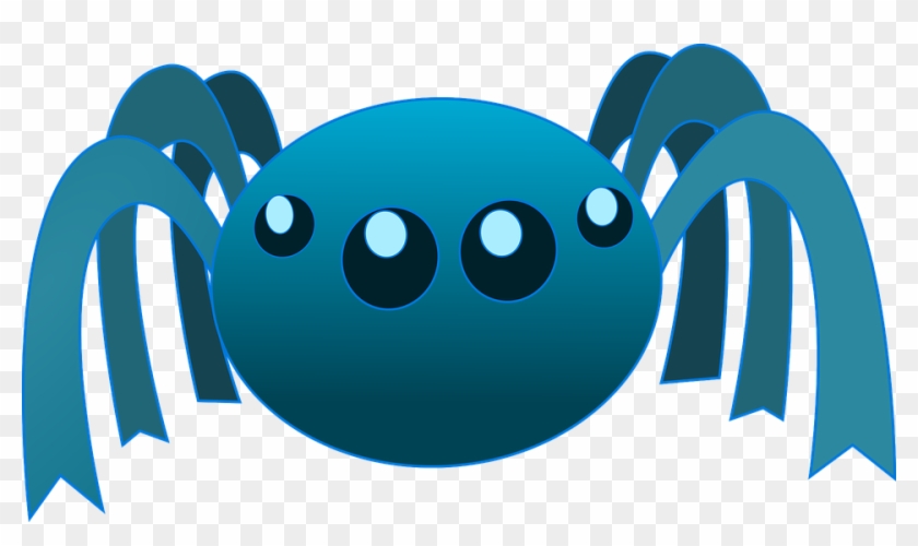 Spider Alien Insect Cartoon Funny Cute Halloween - Clip Art Blue Spider #160925