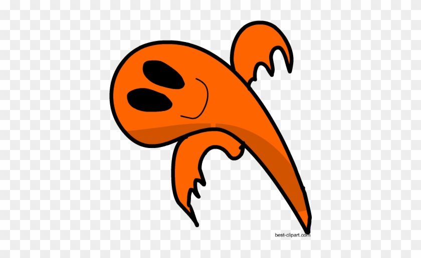 Cute Orange Ghost Free Clip Art Image - Clip Art #161052