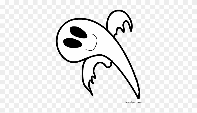 Black And White Cute Ghost Clip Art - White #161124