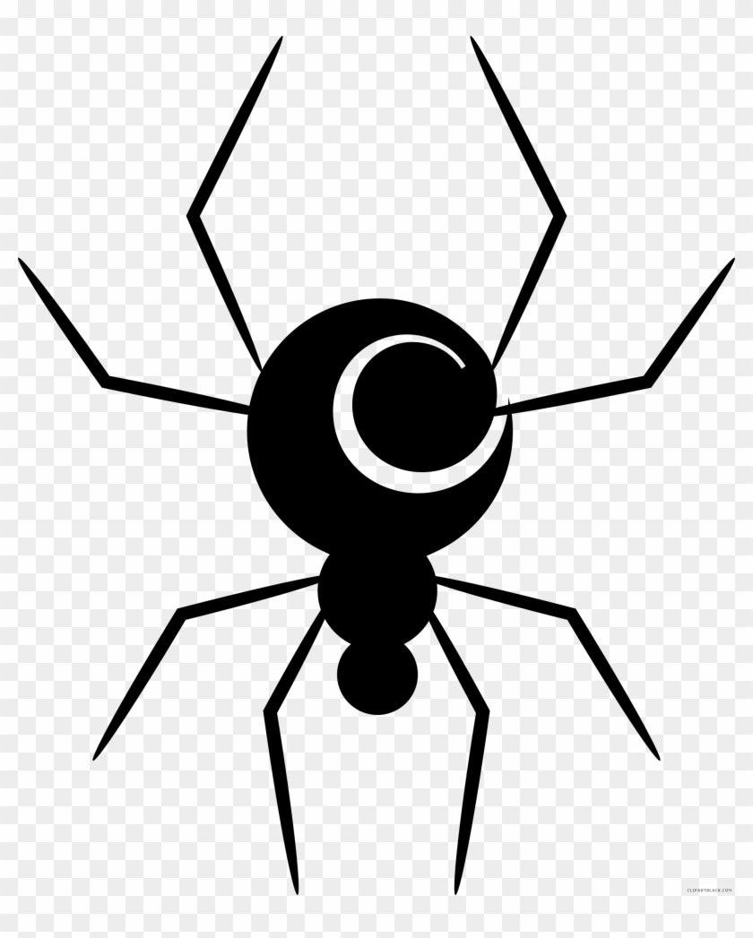 Spider Silhouette Animal Free Black White Clipart Images - Stylized Spider #161227